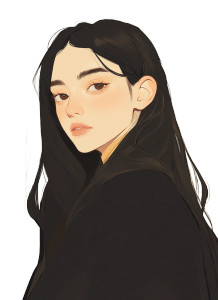 Futuristic Preppy Woman Vinyl Car Decal Sticker – Waterproof & UV-Resistant 8"