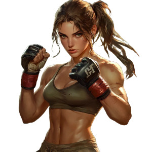 Female Brawler V2 Vinyl Car Decal Sticker – Waterproof & UV-Resistant 8"