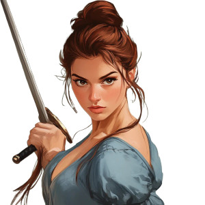 Swordfighting Young Woman Vinyl Car Decal Sticker – Waterproof & UV-Resistant 8" Swordfighting Young Woman Vinyl Car Decal Sticker – Waterproof & UV-Resistant 8"