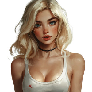 Striking Blonde Woman Vinyl Car Decal Sticker – Waterproof & UV-Resistant 8"