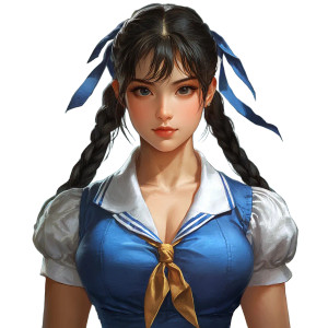 Chun Li School Uniform Vinyl Car Decal Sticker – Waterproof & UV-Resistant 8"