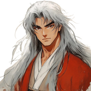 Inuyasha Style Man Vinyl Car Decal Sticker – Waterproof & UV-Resistant 8"