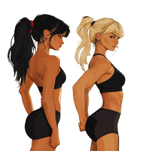 Girls Working Out Vinyl Car Decal Sticker – Waterproof & UV-Resistant 8"