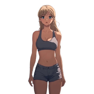 Anime College Girl Vinyl Car Decal Sticker – Waterproof & UV-Resistant 8"