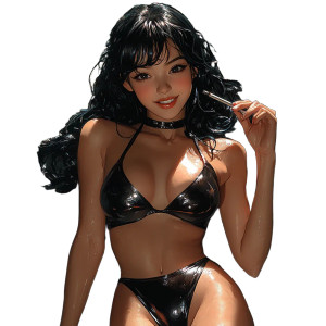 Anime Beach Outfit Vinyl Car Decal Sticker – Waterproof & UV-Resistant 8"