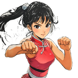 Kung Fu Girl V2 Vinyl Car Decal Sticker – Waterproof & UV-Resistant 8"