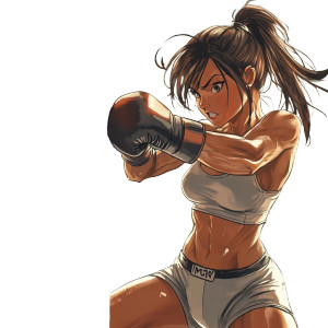 Boxing Fighter Girl Vinyl Car Decal Sticker – Waterproof & UV-Resistant 8"