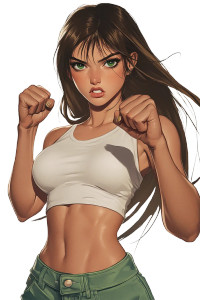 Angry Brunette Fighter V2 Vinyl Car Decal Sticker – Waterproof & UV-Resistant 8" Angry Brunette Fighter V2 Vinyl Car Decal Sticker – Waterproof & UV-Resistant 8"
