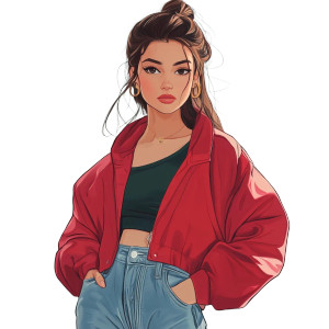 90'S Fashion Girl Vinyl Car Decal Sticker – Waterproof & UV-Resistant 8"
