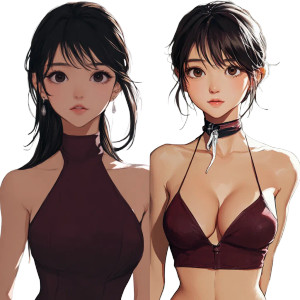 Anime Girl Burgundy V2 Vinyl Car Decal Sticker – Waterproof & UV-Resistant 8"