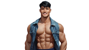 Muscular Man Tokyo Vinyl Car Decal Sticker – Waterproof & UV-Resistant 8"