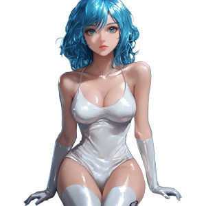 Blue Haired Anime Vinyl Car Decal Sticker – Waterproof & UV-Resistant 8" Blue Haired Anime Vinyl Car Decal Sticker – Waterproof & UV-Resistant 8"