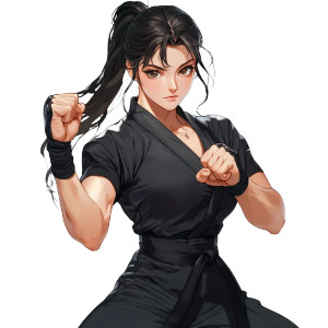 Anime Martial Artist V8 Vinyl Car Decal Sticker – Waterproof & UV-Resistant 8"