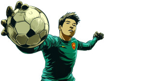 Asian Goalkeeper Action Vinyl Car Decal Sticker – Waterproof & UV-Resistant 8"