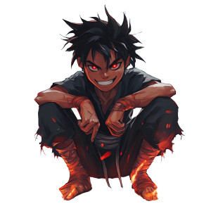 Fiery Martial Artist V4 Vinyl Car Decal Sticker – Waterproof & UV-Resistant 8"