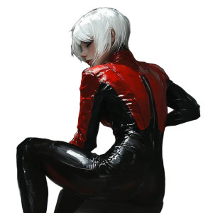 Girl In Black Suit Vinyl Car Decal Sticker – Waterproof & UV-Resistant 8"