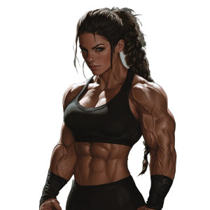 Massive Muscle Girl Vinyl Car Decal Sticker – Waterproof & UV-Resistant 8"