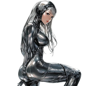 Chrome Combat Girl Vinyl Car Decal Sticker – Waterproof & UV-Resistant 8"