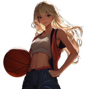 Anime Basketball Girl Vinyl Car Decal Sticker – Waterproof & UV-Resistant 8"