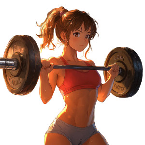 Anime Girl Lifting Vinyl Car Decal Sticker – Waterproof & UV-Resistant 8"