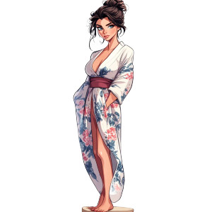 Animated Kimono Woman Vinyl Car Decal Sticker – Waterproof & UV-Resistant 8" Animated Kimono Woman Vinyl Car Decal Sticker – Waterproof & UV-Resistant 8"