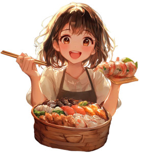 Anime Food Smile Vinyl Car Decal Sticker – Waterproof & UV-Resistant 8"