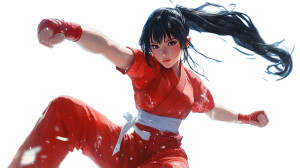 Japanese Female Fighter Vinyl Car Decal Sticker – Waterproof & UV-Resistant 8"