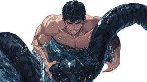 Serpent Lifting Servant Vinyl Car Decal Sticker – Waterproof & UV-Resistant 8"