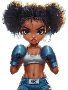Chibi Afro Boxer Vinyl Car Decal Sticker – Waterproof & UV-Resistant 8" Chibi Afro Boxer Vinyl Car Decal Sticker – Waterproof & UV-Resistant 8"