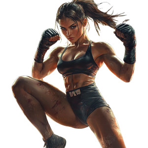 Martial Art Kickboxer Vinyl Car Decal Sticker – Waterproof & UV-Resistant 8"