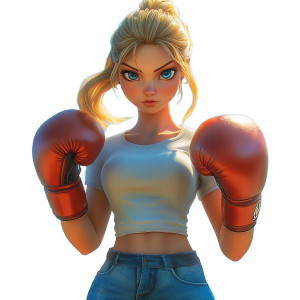 Disney Boxing Girl Vinyl Car Decal Sticker – Waterproof & UV-Resistant 8"