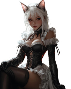 Fantasy Miqo'Te Maid Vinyl Car Decal Sticker – Waterproof & UV-Resistant 8" Fantasy Miqo'Te Maid Vinyl Car Decal Sticker – Waterproof & UV-Resistant 8"