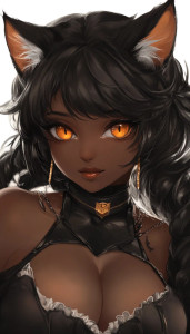 Dark Skin Catgirl Vinyl Car Decal Sticker – Waterproof & UV-Resistant 8"