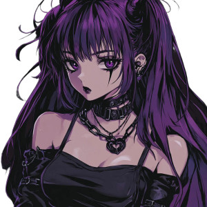 Goth Anime Girl V4 Vinyl Car Decal Sticker – Waterproof & UV-Resistant 8"