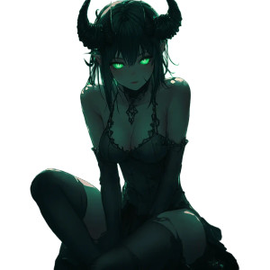 Dark Anime Demoness Vinyl Car Decal Sticker – Waterproof & UV-Resistant 8"