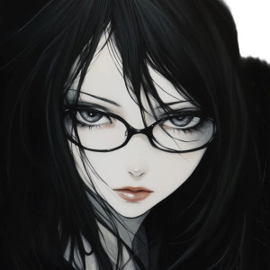 Anime Woman Glasses Vinyl Car Decal Sticker – Waterproof & UV-Resistant 8"