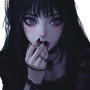 Shy Goth Anime Woman Vinyl Car Decal Sticker – Waterproof & UV-Resistant 8" Shy Goth Anime Woman Vinyl Car Decal Sticker – Waterproof & UV-Resistant 8"