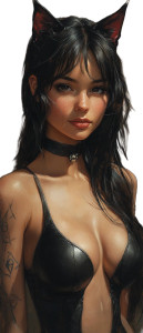 Angel With Cat Ears V3 Vinyl Car Decal Sticker – Waterproof & UV-Resistant 8"