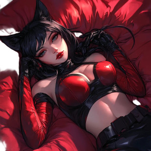 Crimson Anime Catwoman Vinyl Car Decal Sticker – Waterproof & UV-Resistant 8"