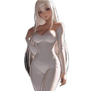 Anime Woman Dress V2 Vinyl Car Decal Sticker – Waterproof & UV-Resistant 8"