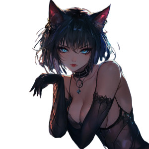 Drunken Cat Girl Vinyl Car Decal Sticker – Waterproof & UV-Resistant 8"