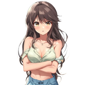 Jealous Anime Girl Vinyl Car Decal Sticker – Waterproof & UV-Resistant 8"