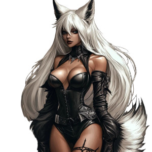 Gothic Black Fox Vinyl Car Decal Sticker – Waterproof & UV-Resistant 8"