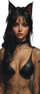 Angel With Cat Ears V4 Vinyl Car Decal Sticker – Waterproof & UV-Resistant 8"