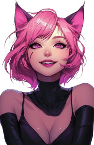 Pink Anime Catgirl Vinyl Car Decal Sticker – Waterproof & UV-Resistant 8"