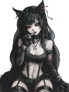 Goth Punk Cat Girl Vinyl Car Decal Sticker – Waterproof & UV-Resistant 8" Goth Punk Cat Girl Vinyl Car Decal Sticker – Waterproof & UV-Resistant 8"