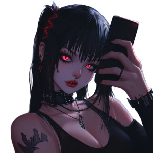 Goth Anime Selfie Vinyl Car Decal Sticker – Waterproof & UV-Resistant 8" Goth Anime Selfie Vinyl Car Decal Sticker – Waterproof & UV-Resistant 8"