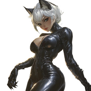 Black Cat Heroine Vinyl Car Decal Sticker – Waterproof & UV-Resistant 8"