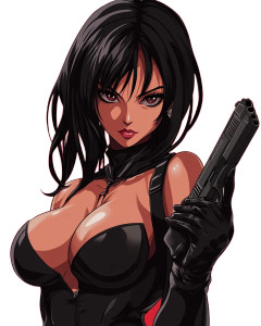 Dark Anime Gunner Vinyl Car Decal Sticker – Waterproof & UV-Resistant 8"