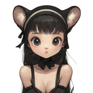 Ferret Eared Girl Vinyl Car Decal Sticker – Waterproof & UV-Resistant 8"